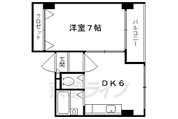 グリーンヒル鞍馬口 1DKの間取図画像