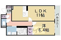 パインフィールド東野 1LDKの間取図画像