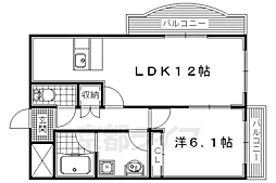 S-CUBE長尾 1LDKの間取図画像