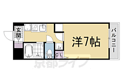 Aフラット高野 1Kの間取図画像