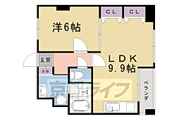 リエス西院 1LDKの間取図画像