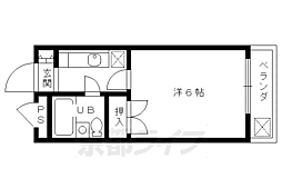 ハイライフ嵯峨 1Kの間取図画像
