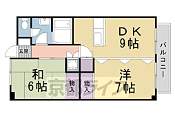 ヴィレッヂ西賀茂 2LDKの間取図画像