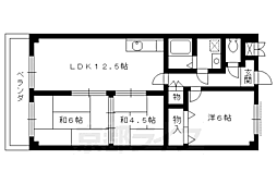 Uレジデンス修学院 3LDKの間取図画像