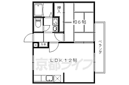 リヴィエール槇ノ内 1LDKの間取図画像