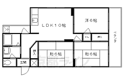 シャトー高野 3LDKの間取図画像