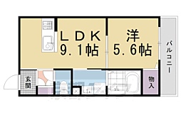 セントリヴィエ京都衣笠 1LDKの間取図画像