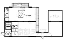 アーバネックス三条 1LDKの間取図画像