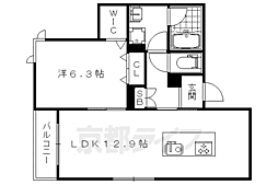 シャーメゾン中御門 1LDKの間取図画像