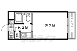ウエストハイツ 1Kの間取図画像