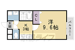 エスペランサ山科 1Kの間取図画像
