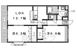 ボンボニエール 2LDKの間取図画像