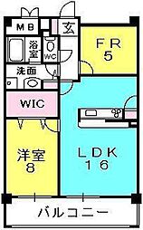 シャルム甲子園口 2LDKの間取図画像