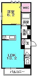 シャーメゾン鳴尾 1LDKの間取図画像