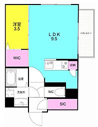 LEGALANDNISHINOMIYA PARKSIDE 1LDKの間取図画像