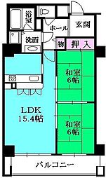ラ・ヴィーダ西宮 2LDKの間取図画像