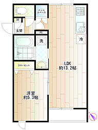 ペレネパル 1LDKの間取図画像