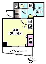 オアシス ワンルームの間取図画像