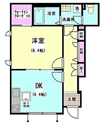 メゾン・ブラン 1DKの間取図画像