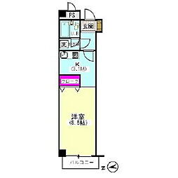 ライオンズマンション羽田 1Kの間取図画像