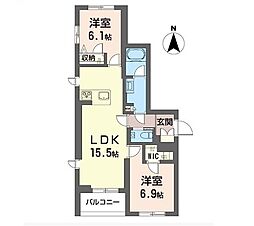 ベル・フィレール 2LDKの間取図画像