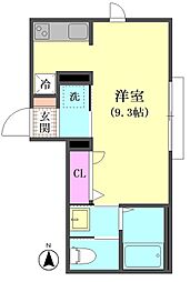 コーストヴィレッジ ワンルームの間取図画像