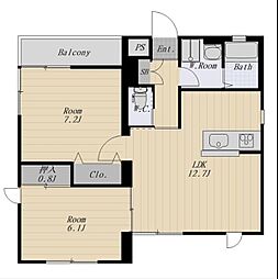 CASAPATIO 2LDKの間取図画像