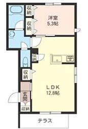 Kalmia久が原 1LDKの間取図画像