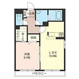 Permission（ペルミッシオン） 2階1LDKの間取り