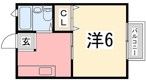 父夫山ハイツ 203｜兵庫県姫路市新在家１丁目(賃貸アパート1K・2階・20.46㎡)の写真 その2