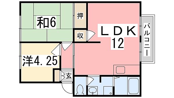 アーバン寺内 201｜兵庫県姫路市辻井７丁目(賃貸アパート2LDK・2階・51.80㎡)の写真 その2