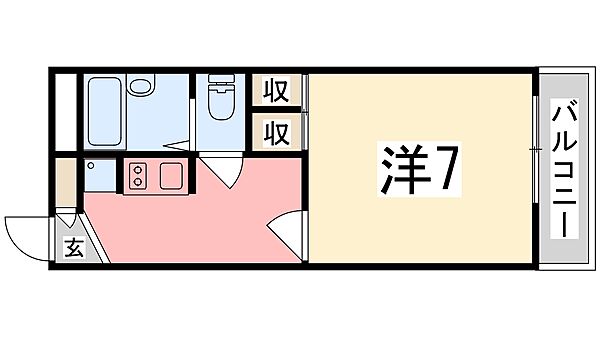 アーバンフラッツK 401｜兵庫県姫路市佃町(賃貸マンション1K・4階・19.87㎡)の写真 その2