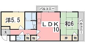 Leeハイツ 103 ｜ 兵庫県姫路市飾磨区構２丁目（賃貸マンション2LDK・2階・48.00㎡） その2