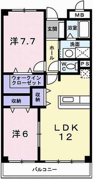 ラフォーレ広畑 204｜兵庫県姫路市広畑区小坂(賃貸マンション2LDK・2階・61.03㎡)の写真 その2