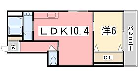 コーポ有本 2-A ｜ 兵庫県姫路市伊伝居（賃貸マンション1LDK・2階・49.00㎡） その2