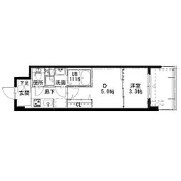 アルティザ姫路 1DKの間取図画像