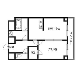 キャピタルアイ姫路 1LDKの間取図画像