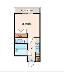 ロッキーコート太子 1Kの間取図画像
