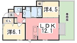 カーサフィオーレ 2LDKの間取図画像