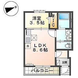 アヴェリア 1LDKの間取図画像
