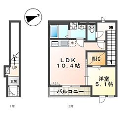 アヴェリア 1LDKの間取図画像