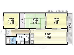 JR東海道・山陽本線 高槻駅 バス24分 日赤病院南下車 徒歩11分の賃貸マンション 2階3LDKの間取り