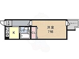 マンショントーハク 1Kの間取図画像