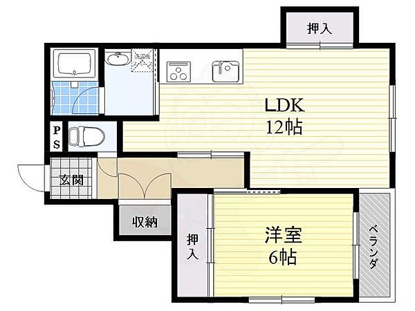 大阪府高槻市栄町２丁目(賃貸マンション1LDK・2階・50.00㎡)の写真 その2