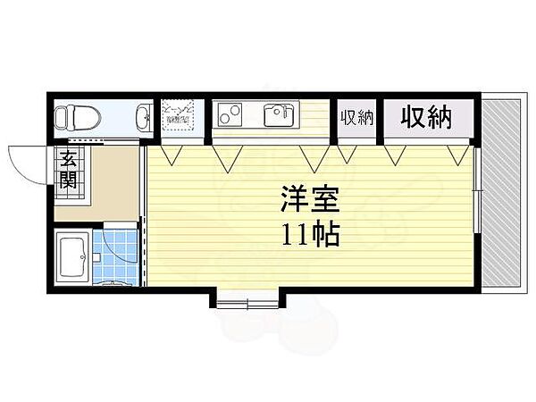 大阪府高槻市城北町２丁目(賃貸マンション1R・5階・29.00㎡)の写真 その2