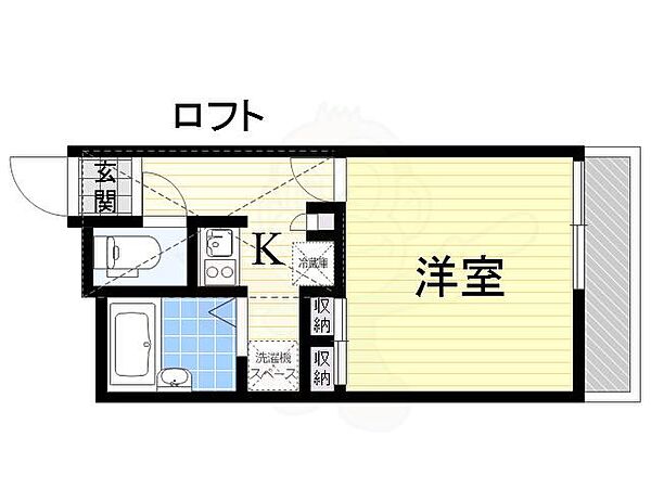 大阪府高槻市安満西の町(賃貸アパート1K・2階・20.28㎡)の写真 その2