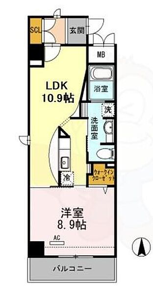 大阪府高槻市城北町１丁目(賃貸マンション1LDK・2階・45.85㎡)の写真 その2