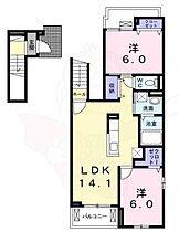 大阪府高槻市芝生町１丁目38番23号（賃貸アパート2LDK・2階・62.33㎡） その2