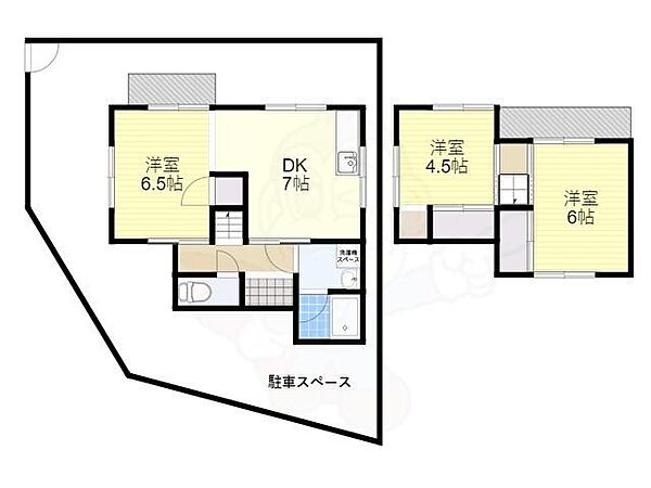 大阪府高槻市東和町(賃貸一戸建3DK・1階・54.64㎡)の写真 その2