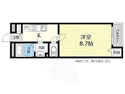 阪急京都本線 高槻市駅 徒歩13分の賃貸アパート 1階1Kの間取り